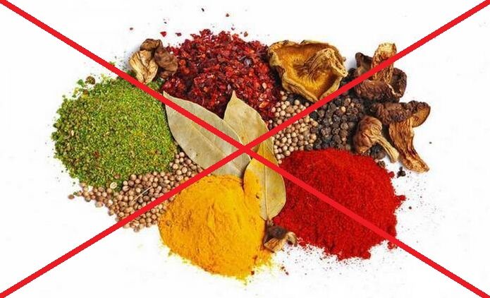 In caso di osteocondrosi cervicale è necessario evitare l'uso di condimenti piccanti.